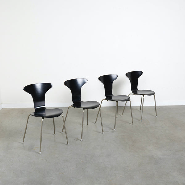 Set of four Arne Jacobsen Mosquito dining chairs