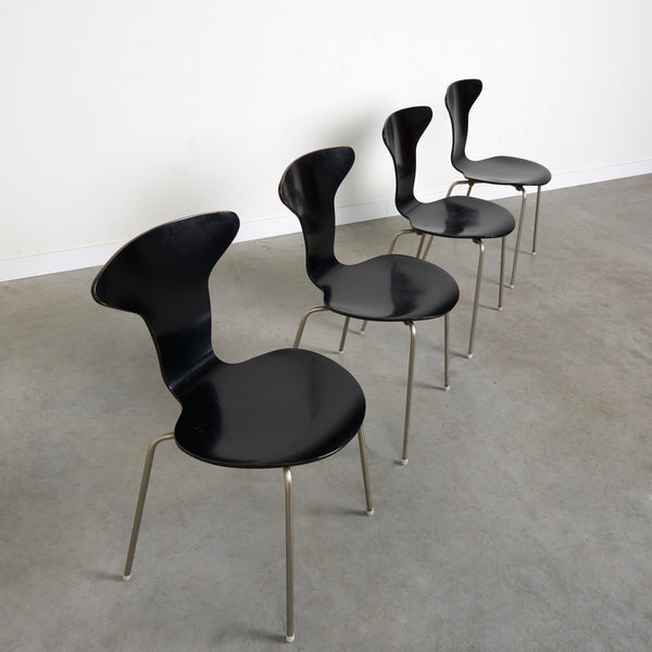 Set of four Arne Jacobsen Mosquito dining chairs