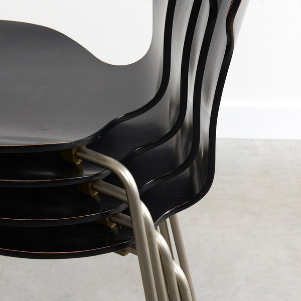 Set of four Arne Jacobsen Mosquito dining chairs