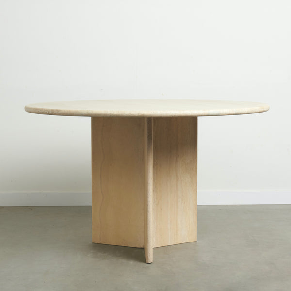 Italian travertine dining table, 1970s