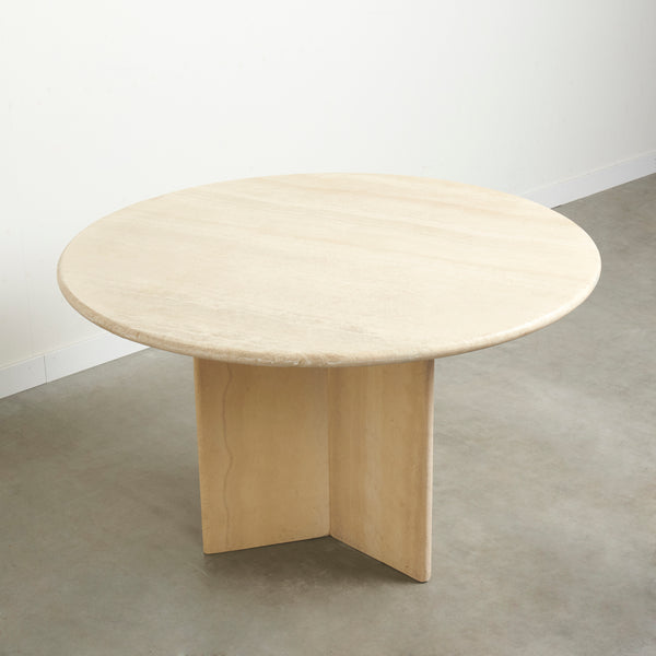 Italian travertine dining table, 1970s