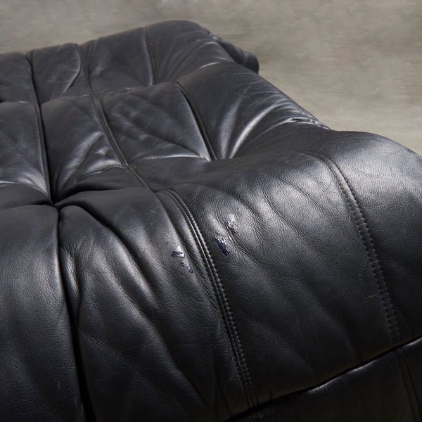 Black leather Togo set by Ligne Roset, 1970