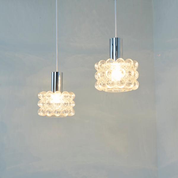 Set bubble glass pendants by Helena Tynell, 1970s
