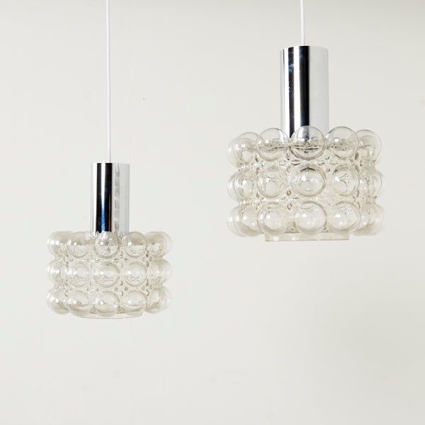 Set bubble glass pendants by Helena Tynell, 1970s