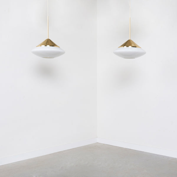 Large Glasshütte Limburg pendants, 1970s