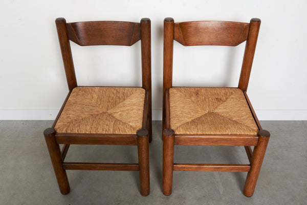 Set of 6 wicker dining chairs, 1960s