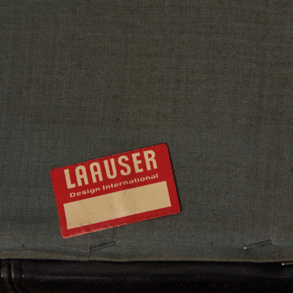 Black leather Laauser lounge group, 1970s