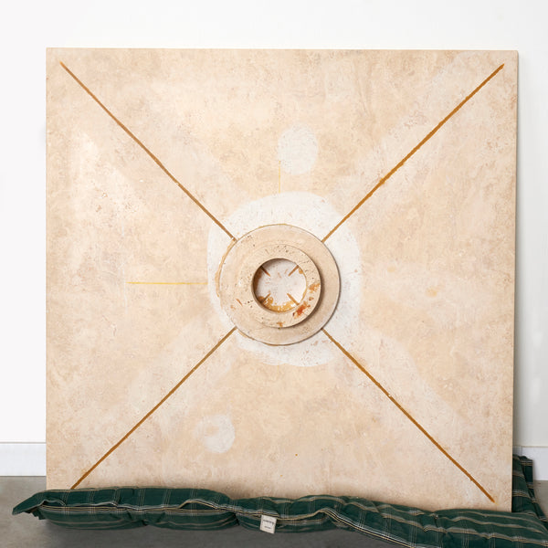 Large travertine coffee table: Up & Up