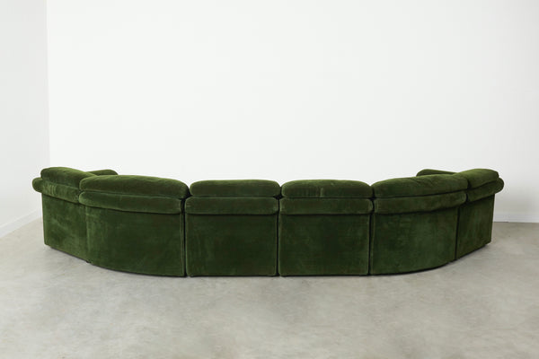 Vintage velour curved lounge group, 1970s