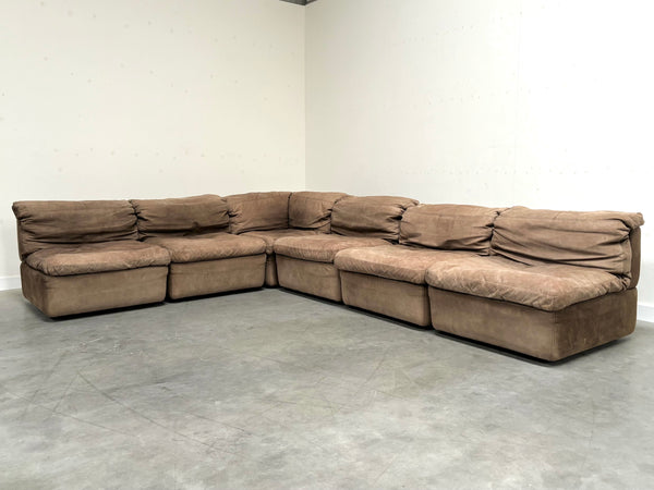 Rolf Benz modular leather sofa, 1970s