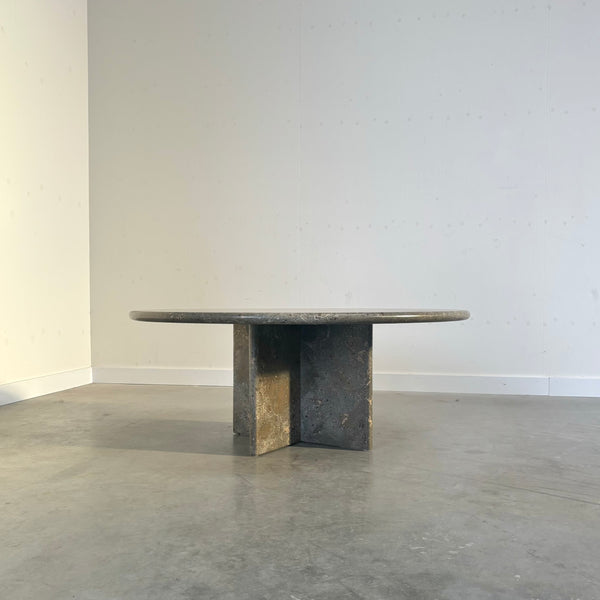Large fossil stone coffee table, 1970s