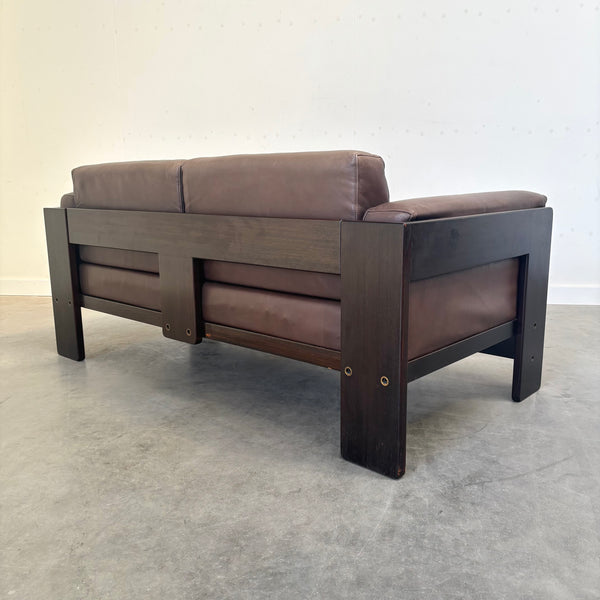 Brown leather Bastiano sofa, 1970s