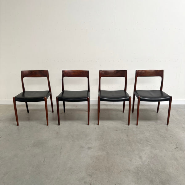 4x Møller 77 dining chairs, Denmark 1960s