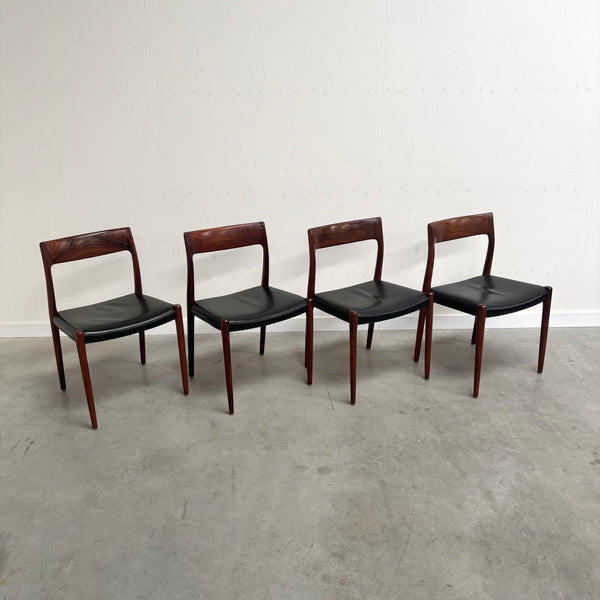 4x Møller 77 dining chairs, Denmark 1960s