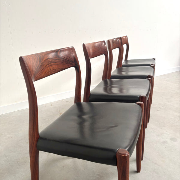 4x Møller 77 dining chairs, Denmark 1960s