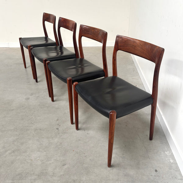 4x Møller 77 dining chairs, Denmark 1960s