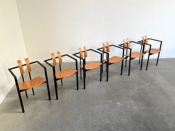 Six post modern Trix chairs by KFF, 1980s