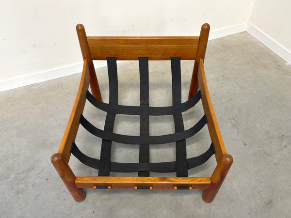 Set mid century lounge chairs in oak and teddy