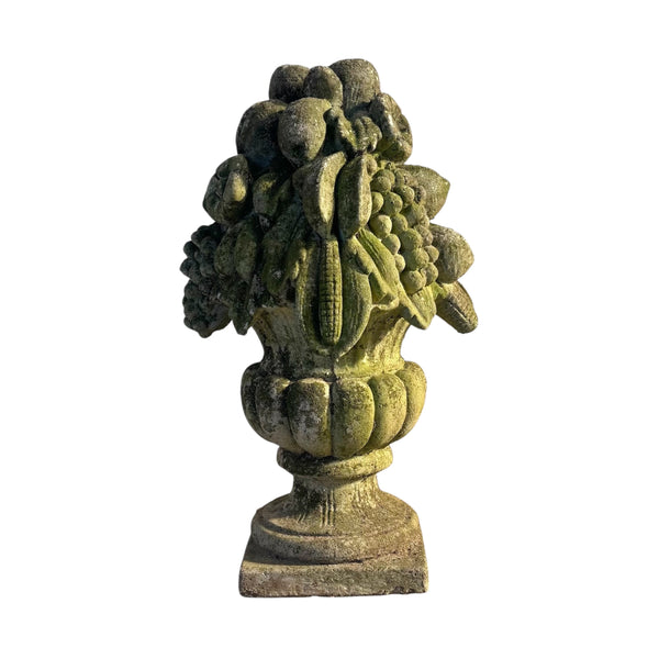 Ancient concrete potpourri of flowers and fruit