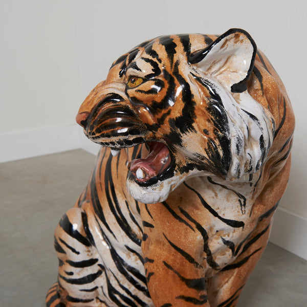 Vintage Italian Tiger statue, 1960s