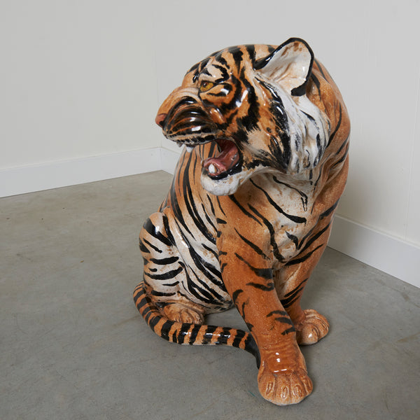 Vintage Italian Tiger statue, 1960s