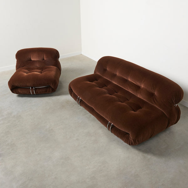 Cassina Soriana lounge set in Mohair, Italy 1970s