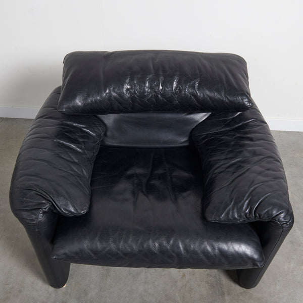 Maralunga chair with hocker, Italy 1970s