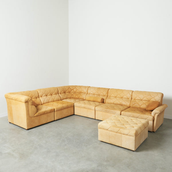 Modular leather sofa by Laauser, 1970s