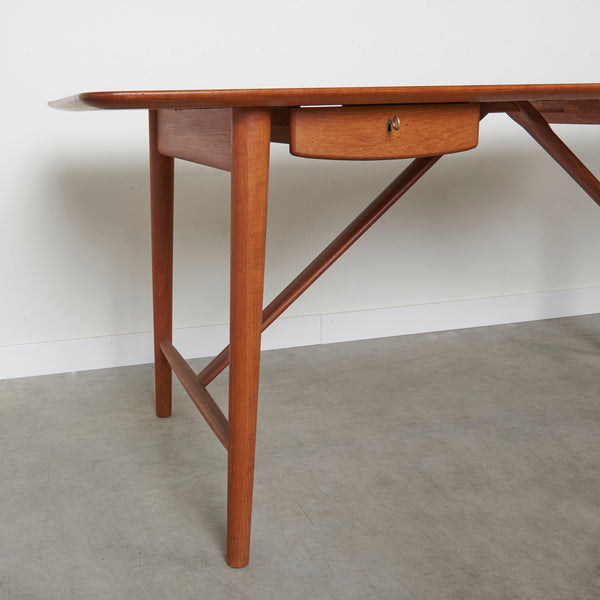 Massive teak writing desk by Peter Hvidt, Denmark 1950s