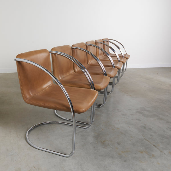 Set of 6 Italian design dining chairs by Saporiti, 1960s