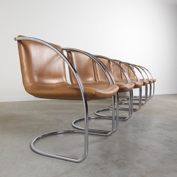 Set of 6 Italian design dining chairs by Saporiti, 1960s