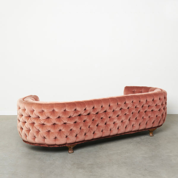 Classic French padded sofa, 1950s
