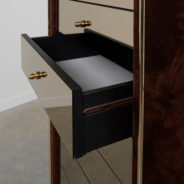 Mirrored chest of drawers by RUF International, 1970s