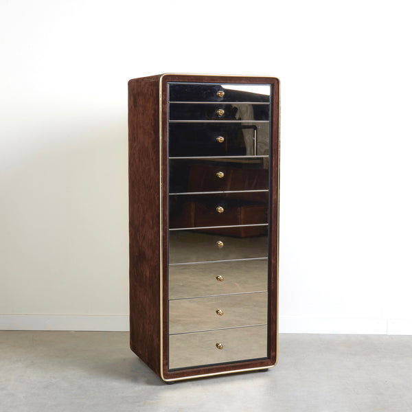 Mirrored chest of drawers by RUF International, 1970s