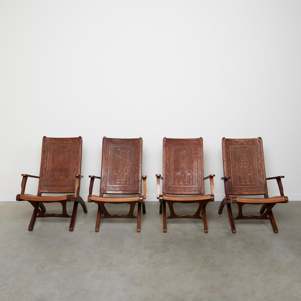 Set of 4 Angel Pazmino folding chairs for Muebles de Estilo, 1960s