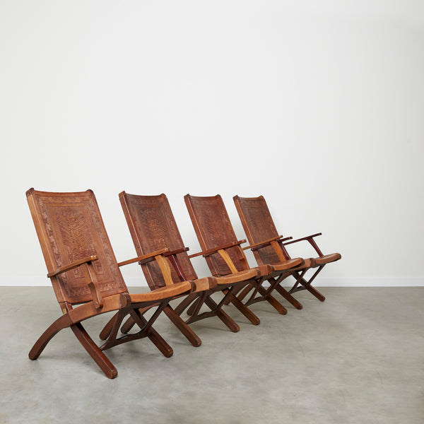 Set of 4 Angel Pazmino folding chairs for Muebles de Estilo, 1960s