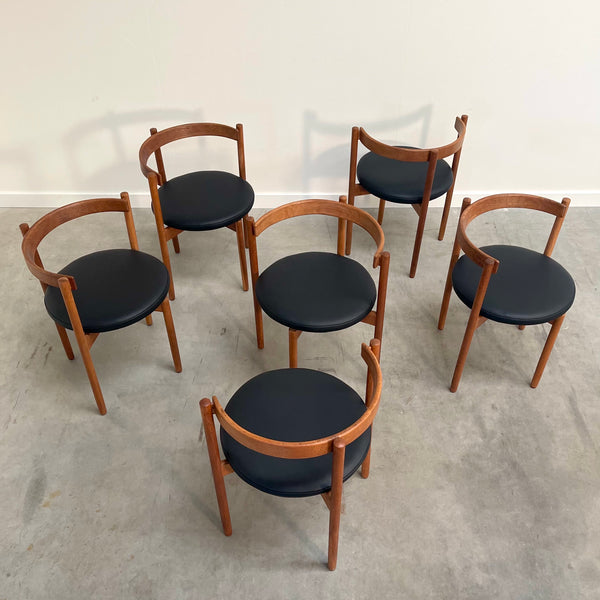 Hugo Frandsen dining chairs for Børge M Søndergaard, Denmark 1960s