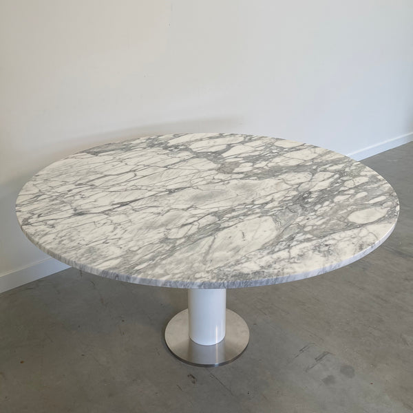 Vintage design marble dining table, 1980s
