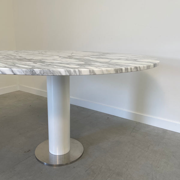 Vintage design marble dining table, 1980s