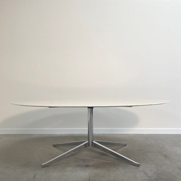 Large oval marble dining / conference table by Florence Knoll, 1970s