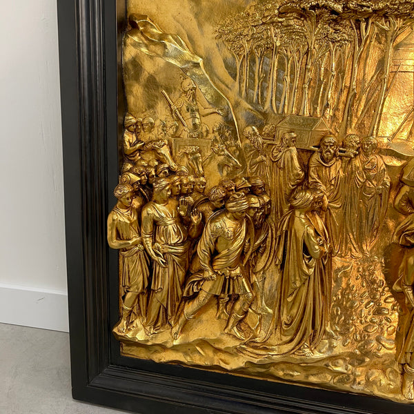 Three Italian gilded bronze relief panels from "The Gates of Paradise"