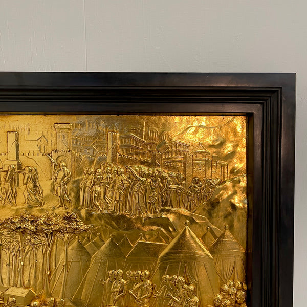 Three Italian gilded bronze relief panels from "The Gates of Paradise"