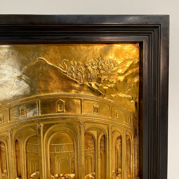 Three Italian gilded bronze relief panels from "The Gates of Paradise"