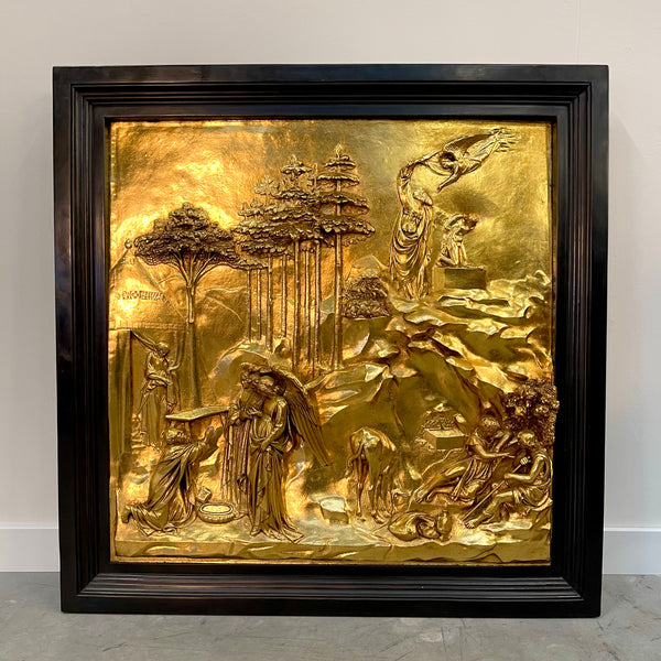 Three Italian gilded bronze relief panels from "The Gates of Paradise"