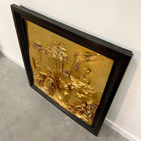 Three Italian gilded bronze relief panels from "The Gates of Paradise"