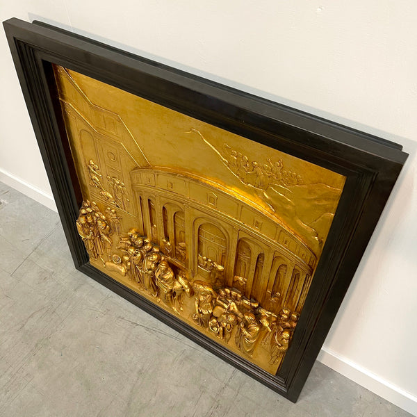 Three Italian gilded bronze relief panels from "The Gates of Paradise"