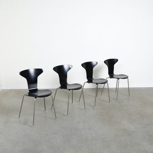 Set of four Arne Jacobsen Mosquito dining chairs