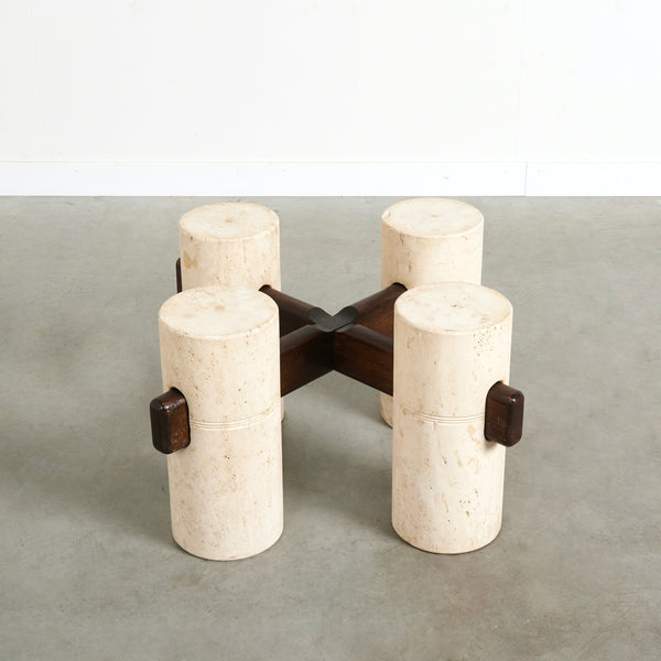 Rare travertine coffee table, 1970s