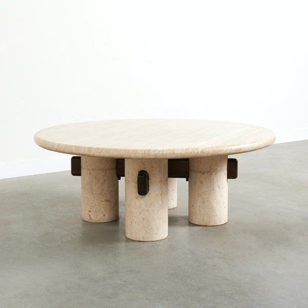 Rare travertine coffee table, 1970s