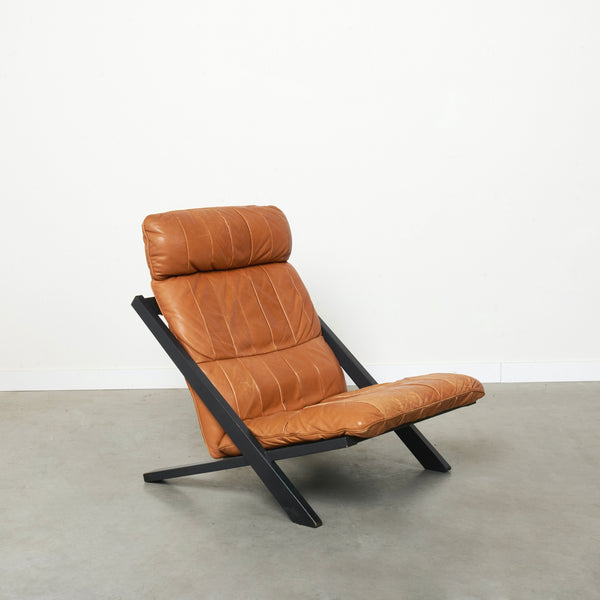 Cognac leather lounge chair by Ueli Berger, De Sede DS80